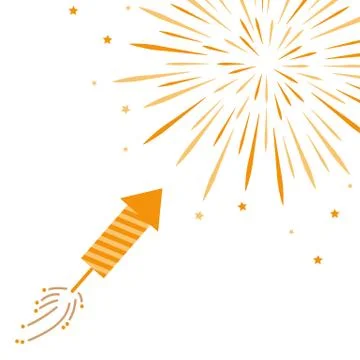 Firecracker and firework isolated on white background Stock-Illustration