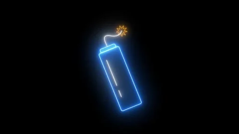 Firecracker bomb dynamite explosive neon icon animated firecracker bomb dyn.. Stock Footage 316584693