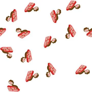 Firecracker chinese isometric icon seamless pattern Stockillustratie