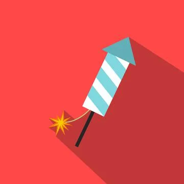 Firecracker christmas flat icon Stock Illustration