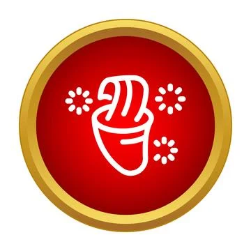 Firecracker exploding icon representing celebration and party 库存插图