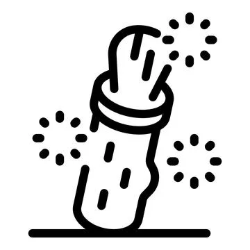 Firecracker exploding with sparks flying, celebrating festivities and events Stock Illustration