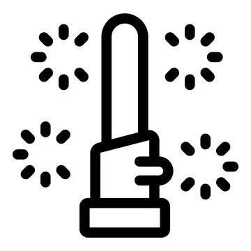 Firecracker exploding with sparks flying through the air Stock Illustration