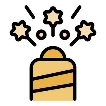 Firecracker exploding with stars and sparks, celebrating with pyrotechnics Stock Illustration