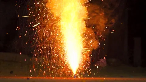 Firecracker exploding in the street for the Indian Diwali festival celebration.  Stock Footage 319004484