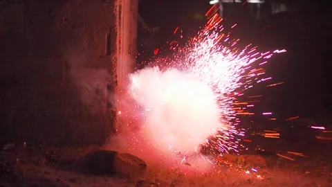 Firecracker explosive bomb burst with lo... | Stock Video | Pond5