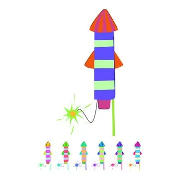 Firecracker firework rocket vector cartoon graphic Stock Illustration