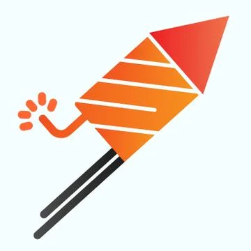 Firecracker flat icon. Burning firework vector illustration isolated on white 스톡 일러스트