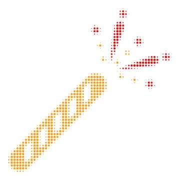 Firecracker Halftone Icon Illustrazione stock