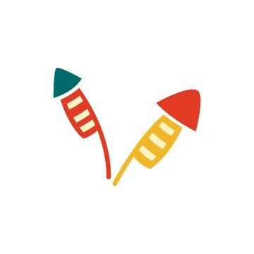 Firecracker icon. Flat design style modern vector illustration. Isolated over 스톡 일러스트