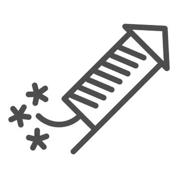 Firecracker line icon. Christmas firework vector illustration isolated on white Stock Illustration