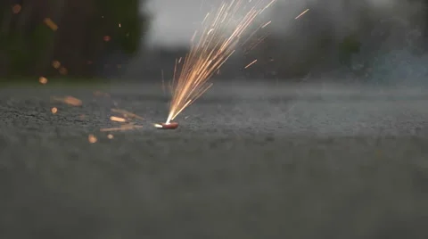 Firecracker Lit and Going Off in Slow Motion. Stock Footage 62791579