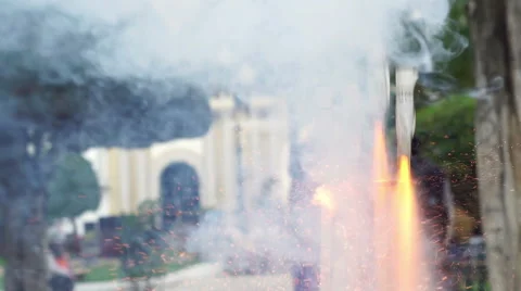 Firecracker Man Lighting Handheld 動画素材 56558906