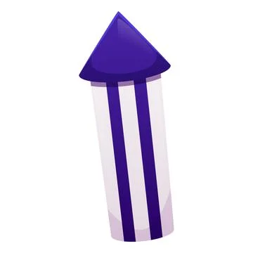 Firecracker rocket with blue stripes, Symbol of US independence, pen-technical Stock Illustration