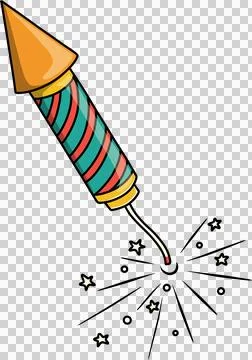 Firecracker Rocket with Stars Stock Illustration