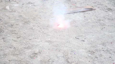 Firecracker rose, spinning on the ground and throws sparks Stock-Footage 62503192