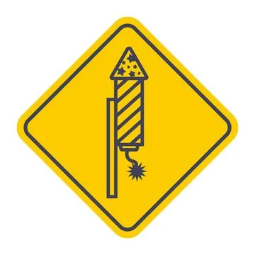 Firecracker salute icon on yellow background. Stock Illustration