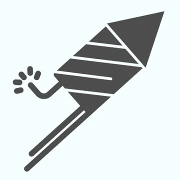 Firecracker solid icon. Burning firework vector illustration isolated on white 스톡 일러스트