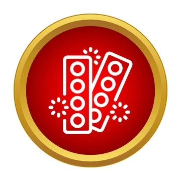 Firecracker string exploding for celebration event icon 库存插图