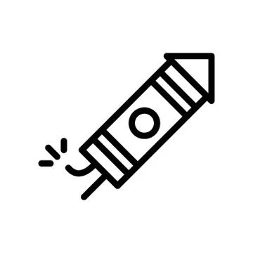 Firecracker vector, Chinese lunar new year line style icon Stock Illustration