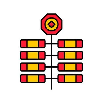 Firecracker vector, Chinese New year filled icon Stock Illustration