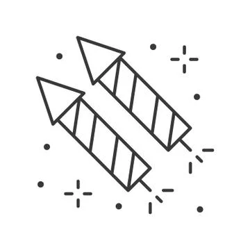 Firecracker vector icon, amusement park related line style Ilustración de archivo