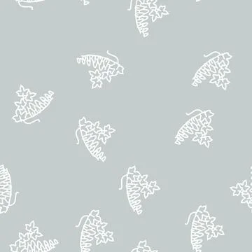 Firecracker vine line seamless pattern Stock Illustration