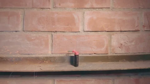 Firecracker Was Lighted Up and Explode - Super SlowMo Stock Footage 148271111