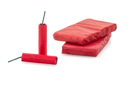 Firecracker on white Stock-Fotos