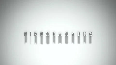 FIRECRACKERS 3D title animation with shadows on a white background Stock Footage 296815029
