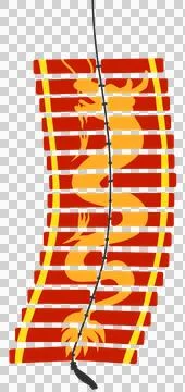 Firecrackers with dragon screening Stock Illustration