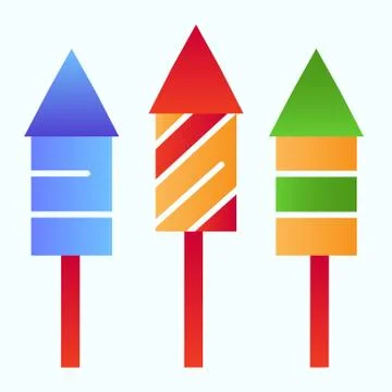 Firecrackers flat icon. Striped fireworks vector illustration isolated on white Illustrazione stock