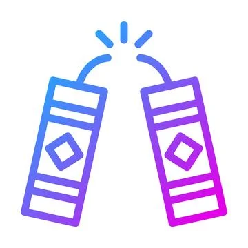 Firecrackers gradient illustration vector and logo Icon new year icon perfect Illustrazione stock