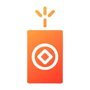 Firecrackers gradient solid illustration vector and logo Icon new year icon.. Illustrazione stock