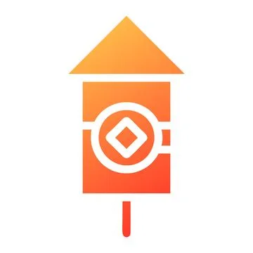 Firecrackers gradient solid illustration vector and logo Icon new year icon.. Illustrazione stock