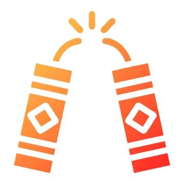 Firecrackers gradient solid illustration vector and logo Icon new year icon.. Illustrazione stock