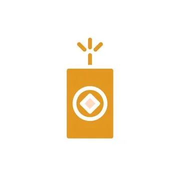 Firecrackers icon solid orange yellow colour chinese new year symbol perfect. 스톡 일러스트