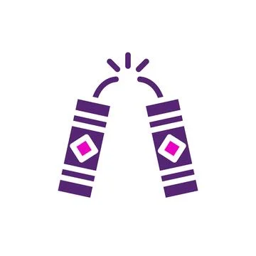 Firecrackers icon solid purple pink colour chinese new year symbol perfect. Illustrazione stock