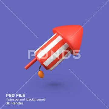 Firecrackers isolated 3d render icon illustration PSD 템플릿