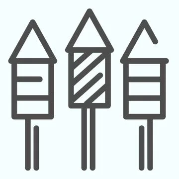 Firecrackers line icon. Striped fireworks vector illustration isolated on white Illustrazione stock