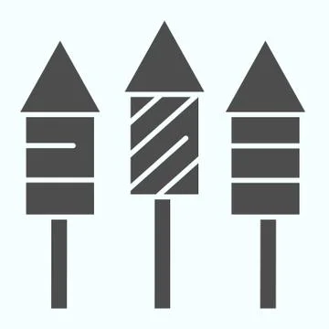 Firecrackers solid icon. Striped fireworks vector illustration isolated on white Illustrazione stock
