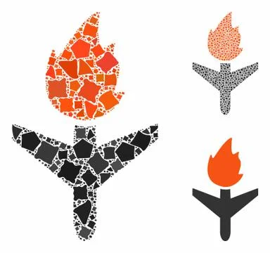Fired aircraft Composition Icon of Irregular Pieces Stockillustratie
