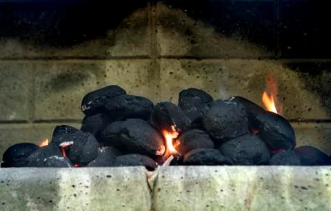 Fired coal Stock Photos