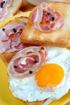 Fired egg with bacon Stock-Fotos