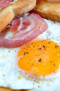 Fired egg with bacon Stock-Fotos