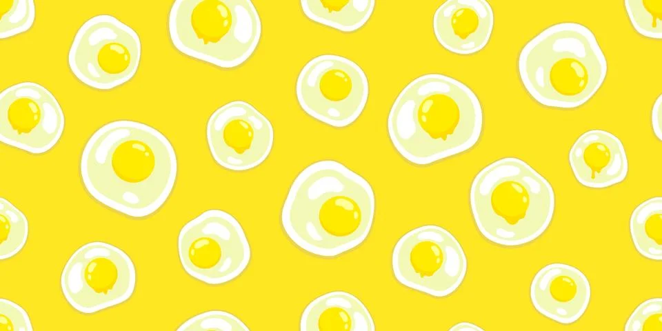 Fired egg seamless pattern vector food egg isolated wallpaper background Stock Illustration