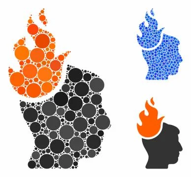 Fired Head Composition Icon of Circle Dots イラスト素材