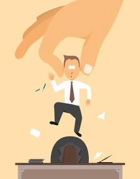 Fired / layoff or hand removing employee from desk Stock Illustration