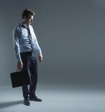 Fired man thinking about future Stock Photos