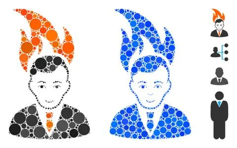 Fired Manager Composition Icon of Round Dots Illustrazione stock